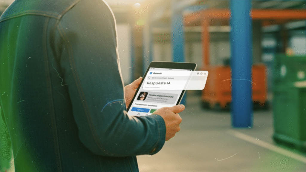 Imagen de un hombre observando una tableta en donde encuentra información relevante de proveedores B2B